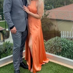 Revelry Bridesmaid Dress Haven Satin Dress Color 741 Tangerine